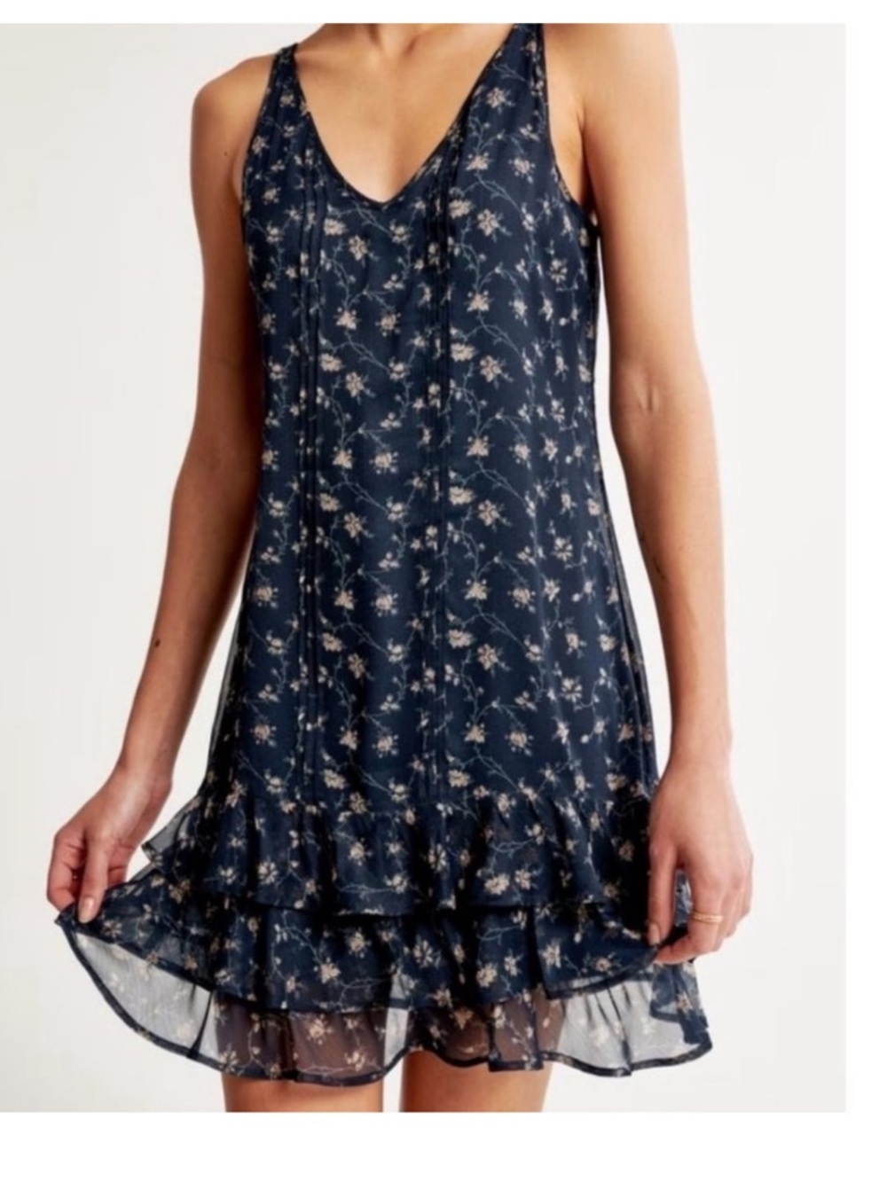 Abercrombie & Fitch floral drop-waist mini dress blue floral women’s M vintage
